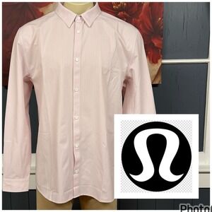 Lululemon Venture Shirt Mens XXL Classic Fit Stretch Long Sleeve Button Up Pink